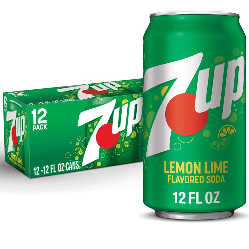 Dr Pepper 7UP Lemon Lime Soda, 12 fl oz cans, 12 pack - Image 1